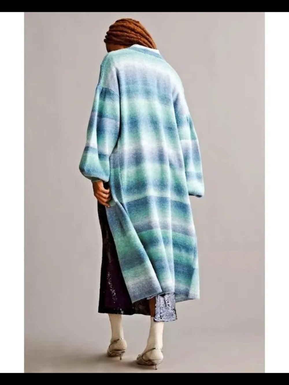 Anthropologie Cozy Ombre Stripe Duster Sweater Cardigan